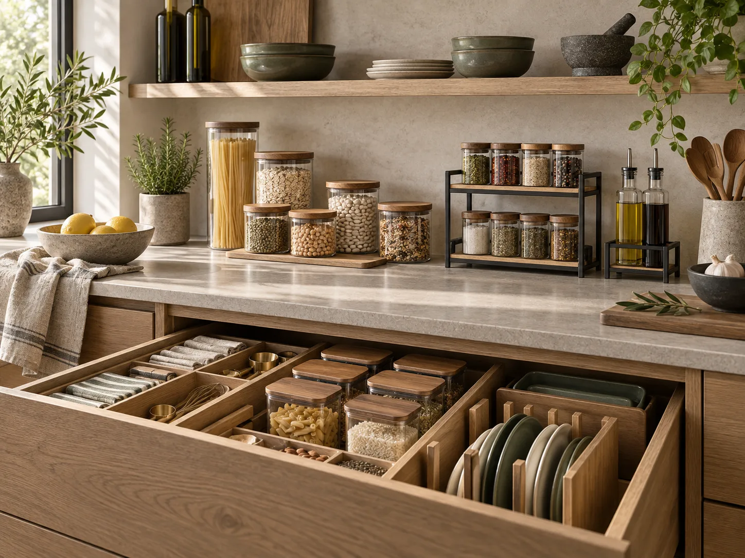 Sélection Rangement & organisation dans une cuisine chaleureuse